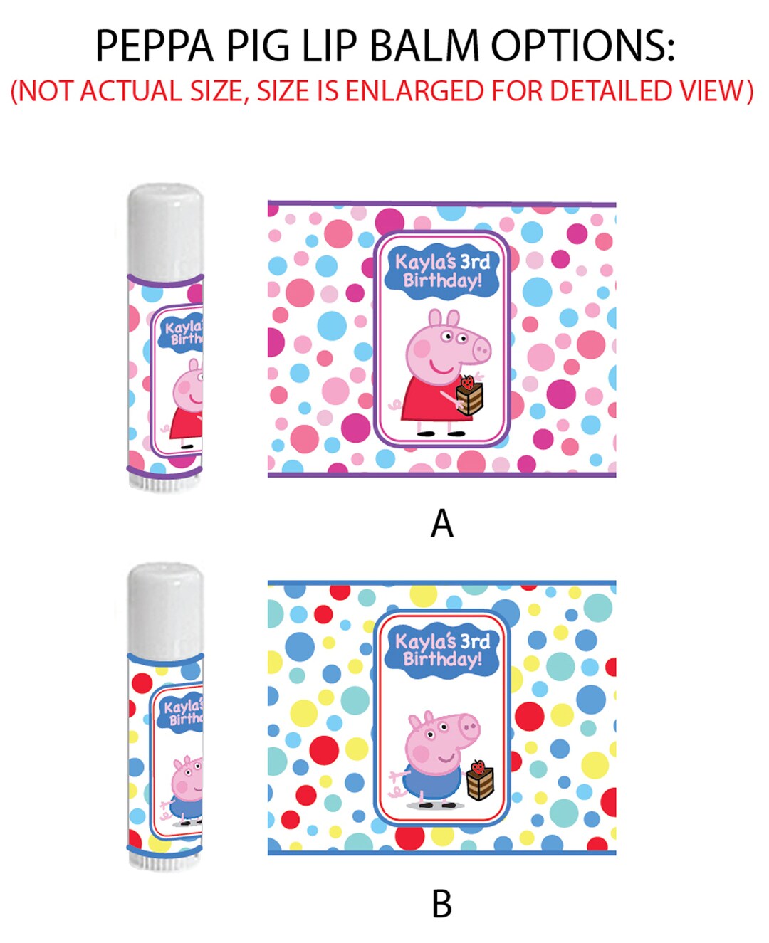 Peppa Pig Lip Balm Label Etsy