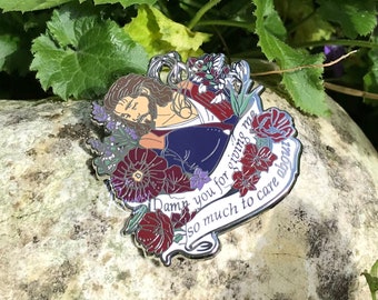 Gale Character Baldur’s Gate 3 Enamel Pin, Flower Meaning Quote Badge
