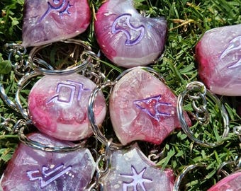 FFXIV Purple Job Stone Keychains, Handmade Resin Warrior Of Light Keyrings, Unique Role Soul Stone FF14 Trinkets, Choose Your Job