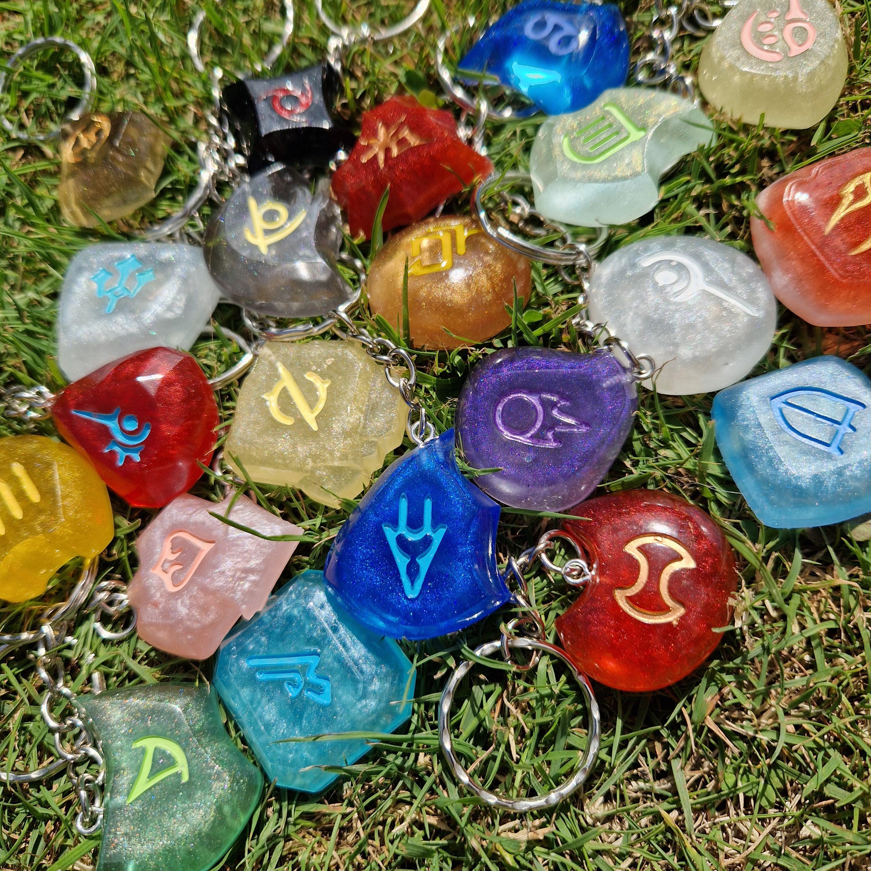 FFXIV Classic Colour Job Stone Keychains, Handmade Resin Warrior