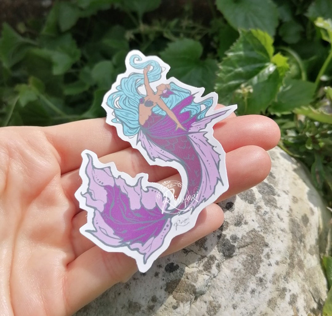 Pretty Pastel Mermaid Original Design Sticker Underwater Fantasy pretty-pastel-mermaid-original-design-sticker-underwater-fantasy