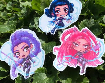 Rumi Mira and Zoey KDH Stickers, Kpop Demon Hunters Inspired Decals