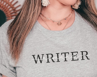 Romance writer shirt, writing t-shirt, love story novelist tee, gift for writer, author gifts