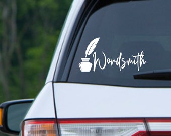 Wordsmith vinyl laptop sticker decal gifts for car window for writers, authors gift swag