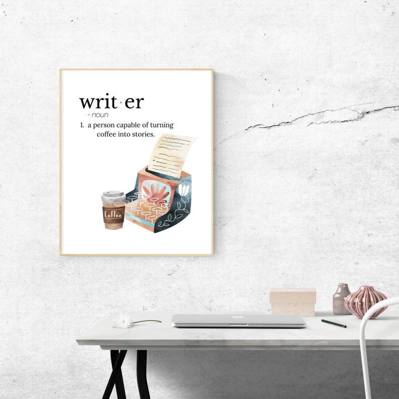 Gifts for writer, gift for author, writer gifts, printable wall art, writer office decor, writer art print, download file, author art image 3