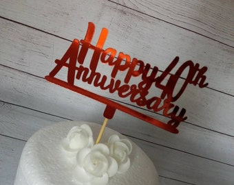 40th anniversary cake topper