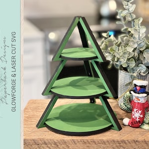 Weihnachtsbaum Tier Tablett SVG / Glowforge Digitale Datei / Laser