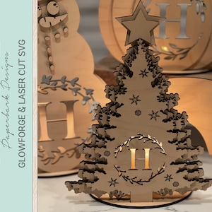 Christmas Tree Luminary Candle Holder SVG / Glowforge Digital File / Laser