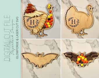 Türkei Fledermaus Grasbrett Charcuterie SVG / Glowforge Digitale Datei / Laser