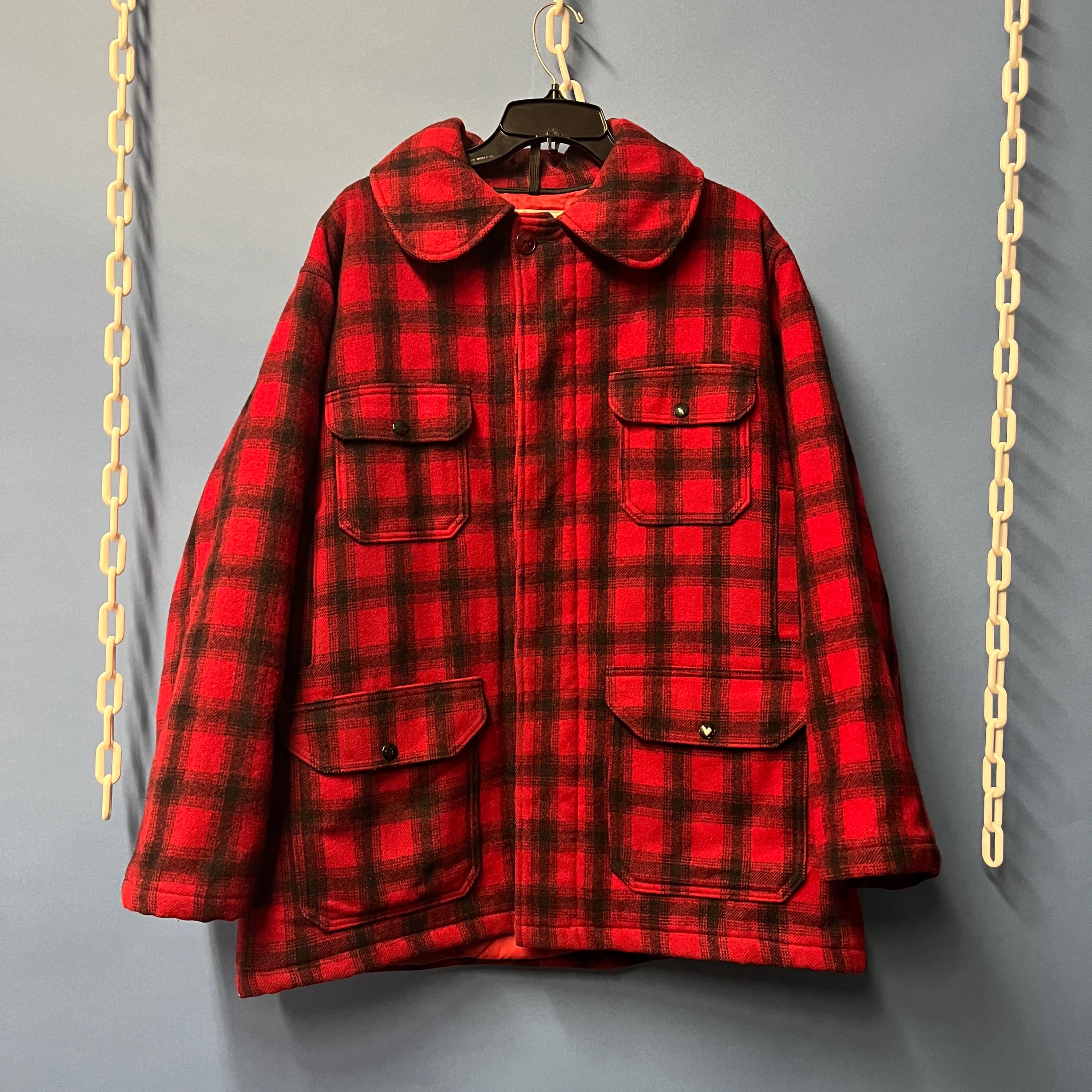 P*N様 Woolrich 70s WoolJacket 超美品Red Plai Vintage 1970's Woolrich Wool Jacket – La Lovely Vintage