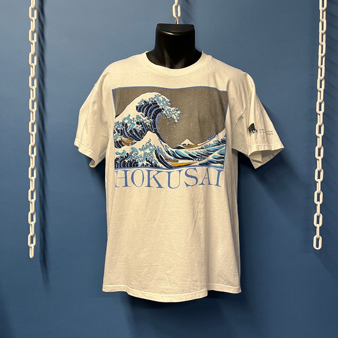 Vintage 1990's // Hokusai Wave Tshirt // Large // White Etsy