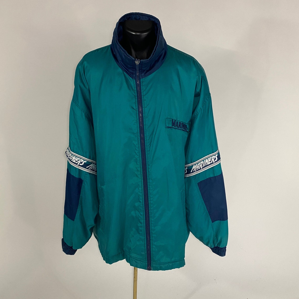 Vintage 1990's // Seattle Mariners Coat // XXLarge // Teal Etsy
