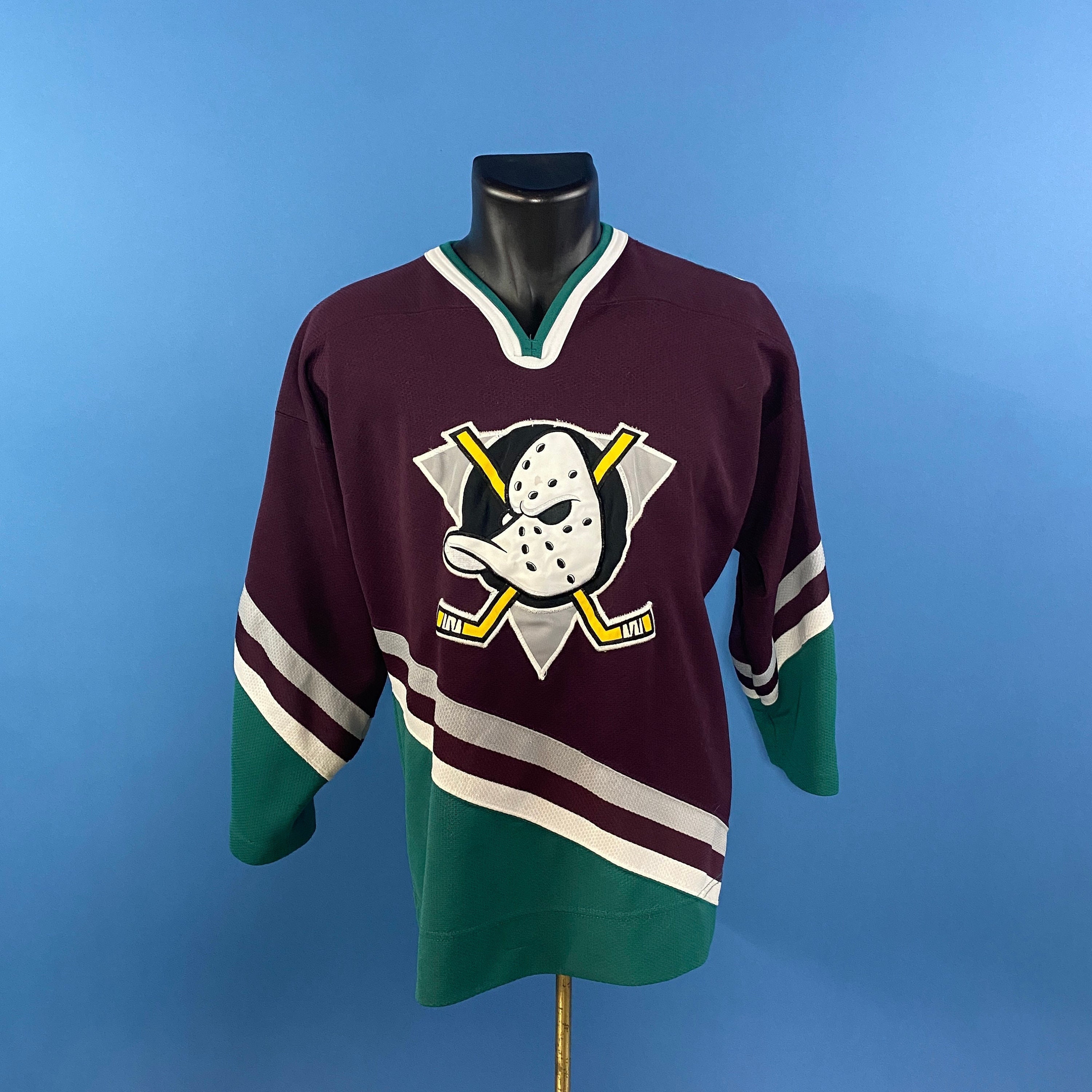 Vtg 90s ANAHEIM MIGHTY DUCKS NHL Swingster Nylon Jacket YL