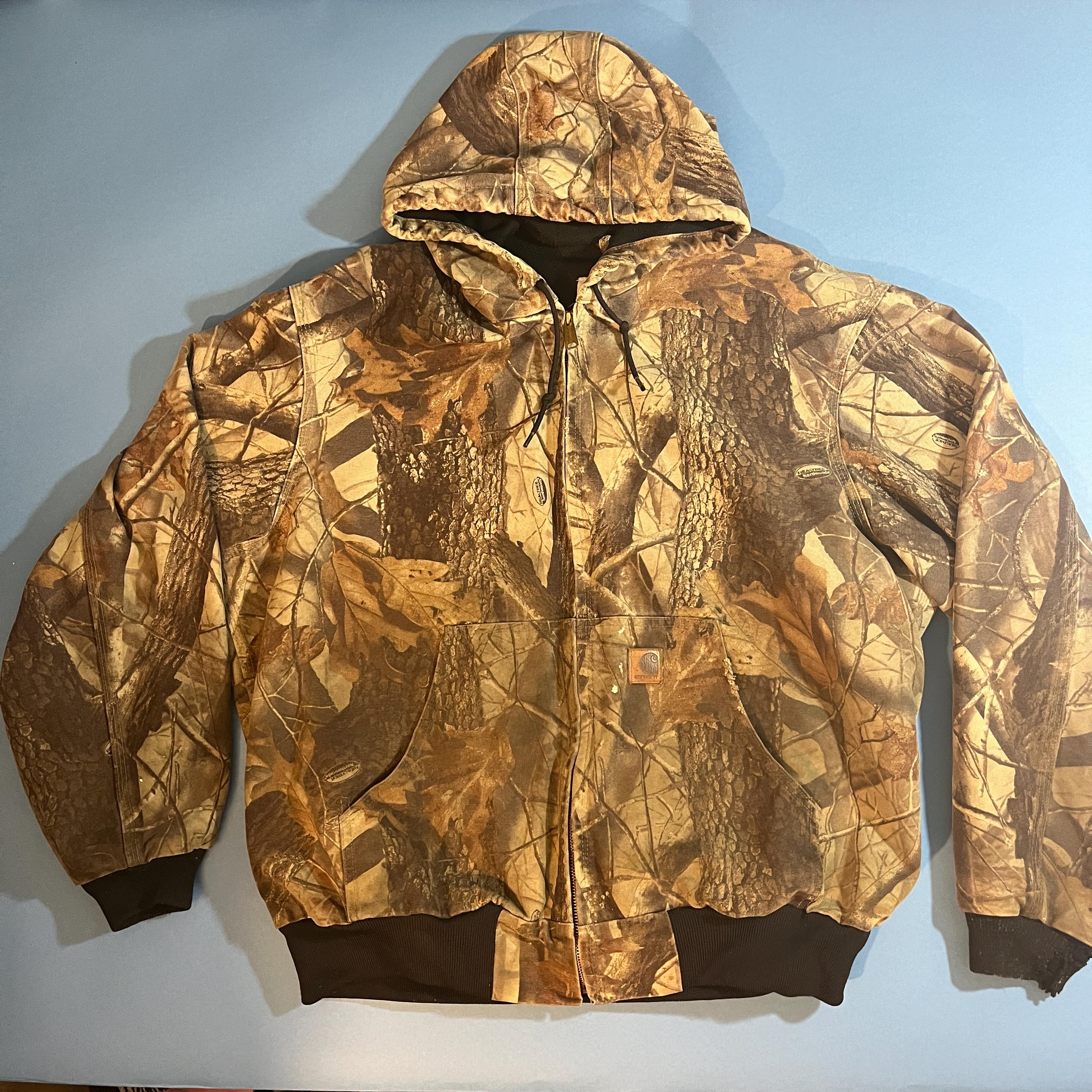 ジャケット・アウター Carhartt Active Jacket J144 CMO USA Vintage Carhartt Jacket Mens 2XL J144 CMO Hooded Thermal
