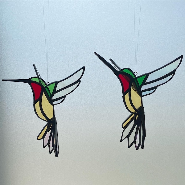 Stained Glass Suncatcher - 3D Humming Bird