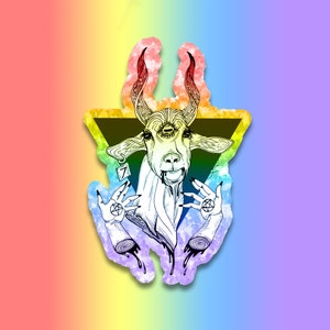 Rainbow Ritual Sacrifice Holographic Vinyl Sticker Large