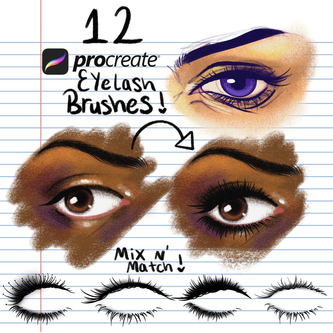 Eyelash Brushes for Procreate Etsy