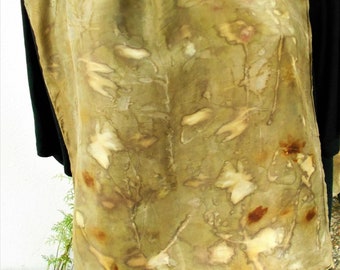 Green Maple, silk scarf, botanical printing, eco dyed, sustainable with the spirit of plants