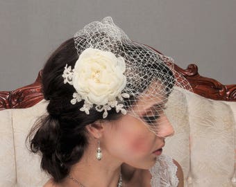 Bridal Hair Piece Birdcage Veil Bridal Veil Wedding Veil Etsy