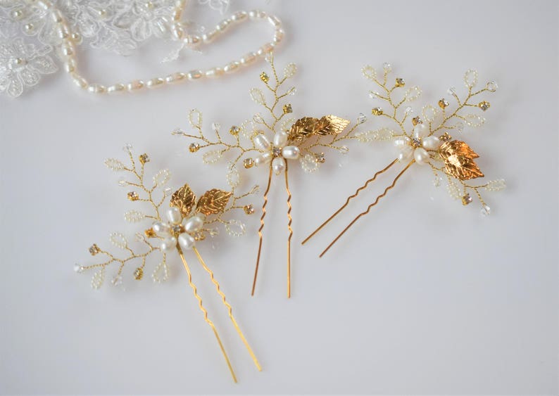 Flower hair pin Crystal hair jewelry Wedding floral hairpiece Rose gold bridal hair pins pearl wedding headpiece rhinestone hair piece