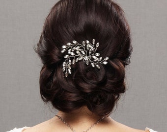 Gold Rhinestone Bridal Hair Comb,Silver crystal wedding headpiece, Rose gold bridal hair piece, Crystal fascinator