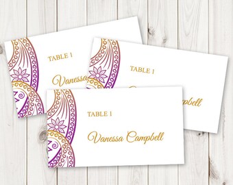 Wedding Place Cards Indian Menu as Reception place cards Place cards Indian as Wedding Name tags Indian table decor as Food Labels Indian