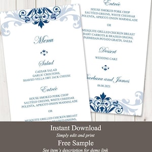 Invitaciones de Boda, con ramas de color azul de adorno