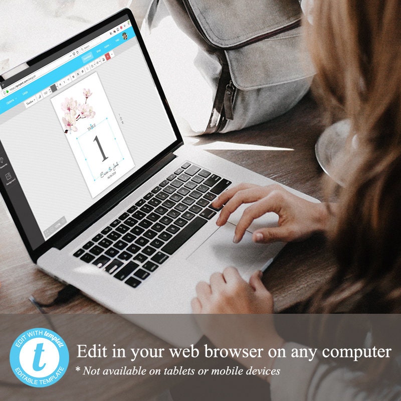 Spring Wedding Table Numbers Template cherry | Etsy