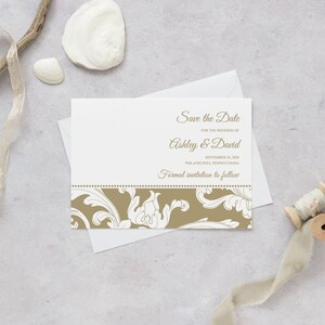 Printable Save the Date Card Template "elegance" With Floral Ornaments ...