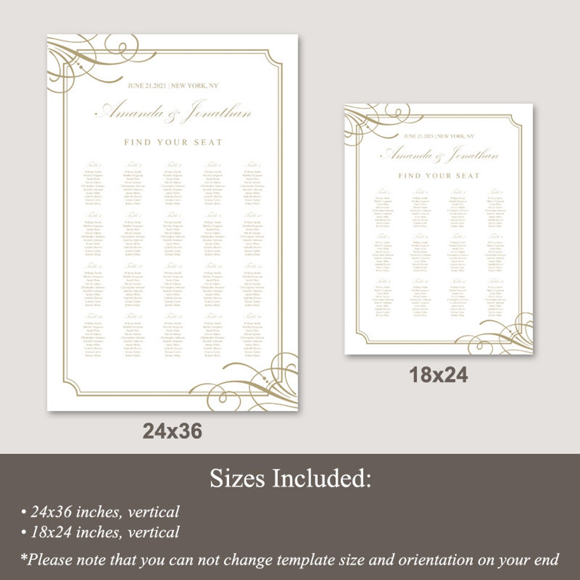 Seating Chart Poster Template classy Luxe Old - Etsy