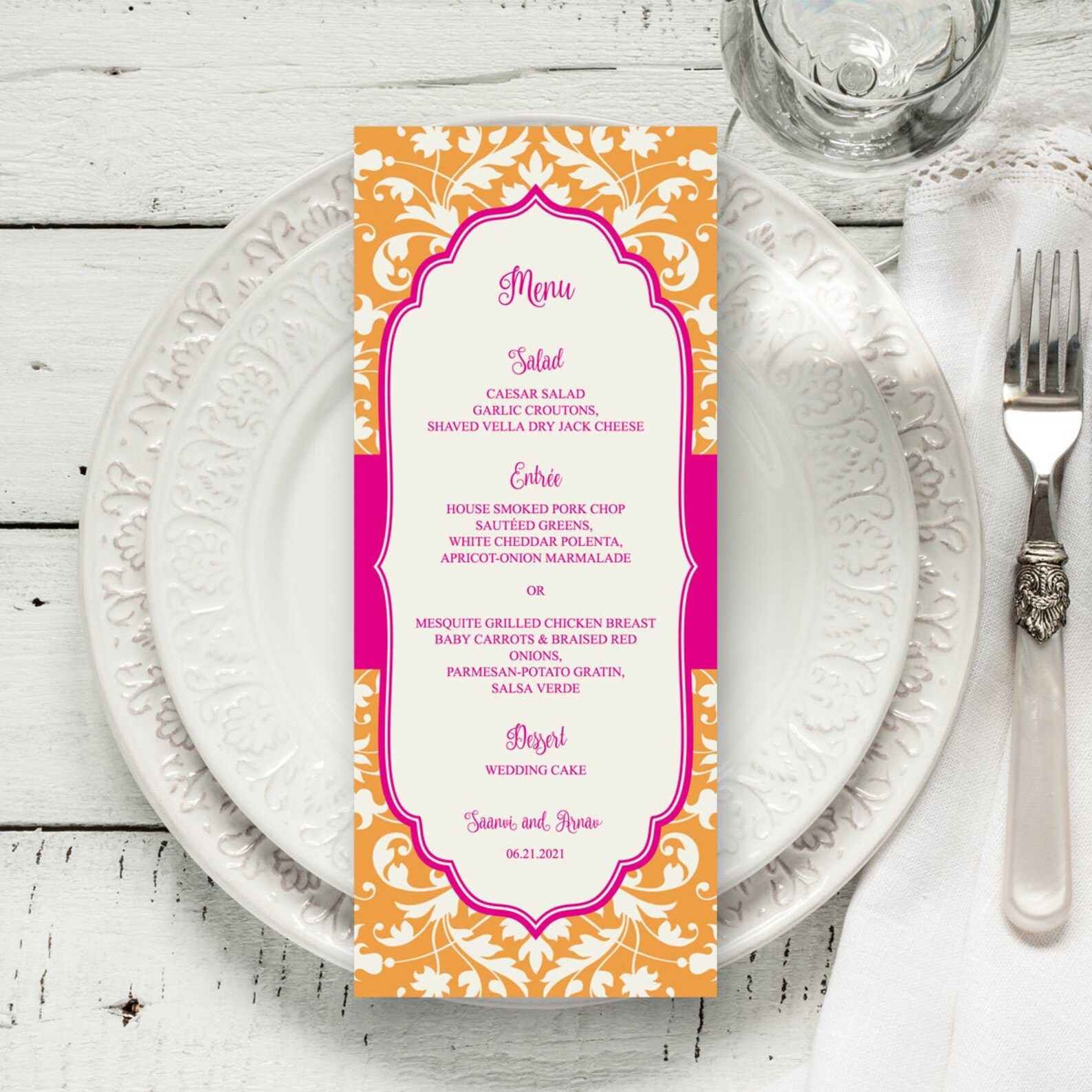 Indian Wedding Menu Template Vibrant Celebration | Etsy