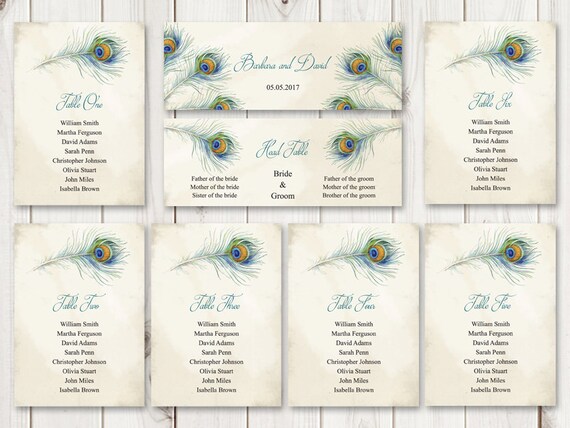 Peacock Wedding Seating Chart