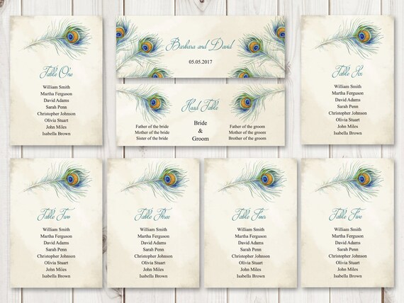 Peacock Wedding Seating Chart