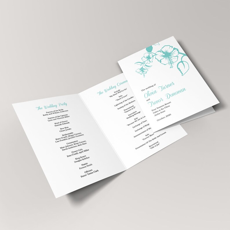 Destination Wedding Program Template hawaii | Etsy