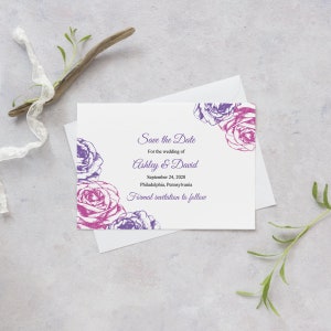 Save the Date Printable Template summer Roses - Etsy