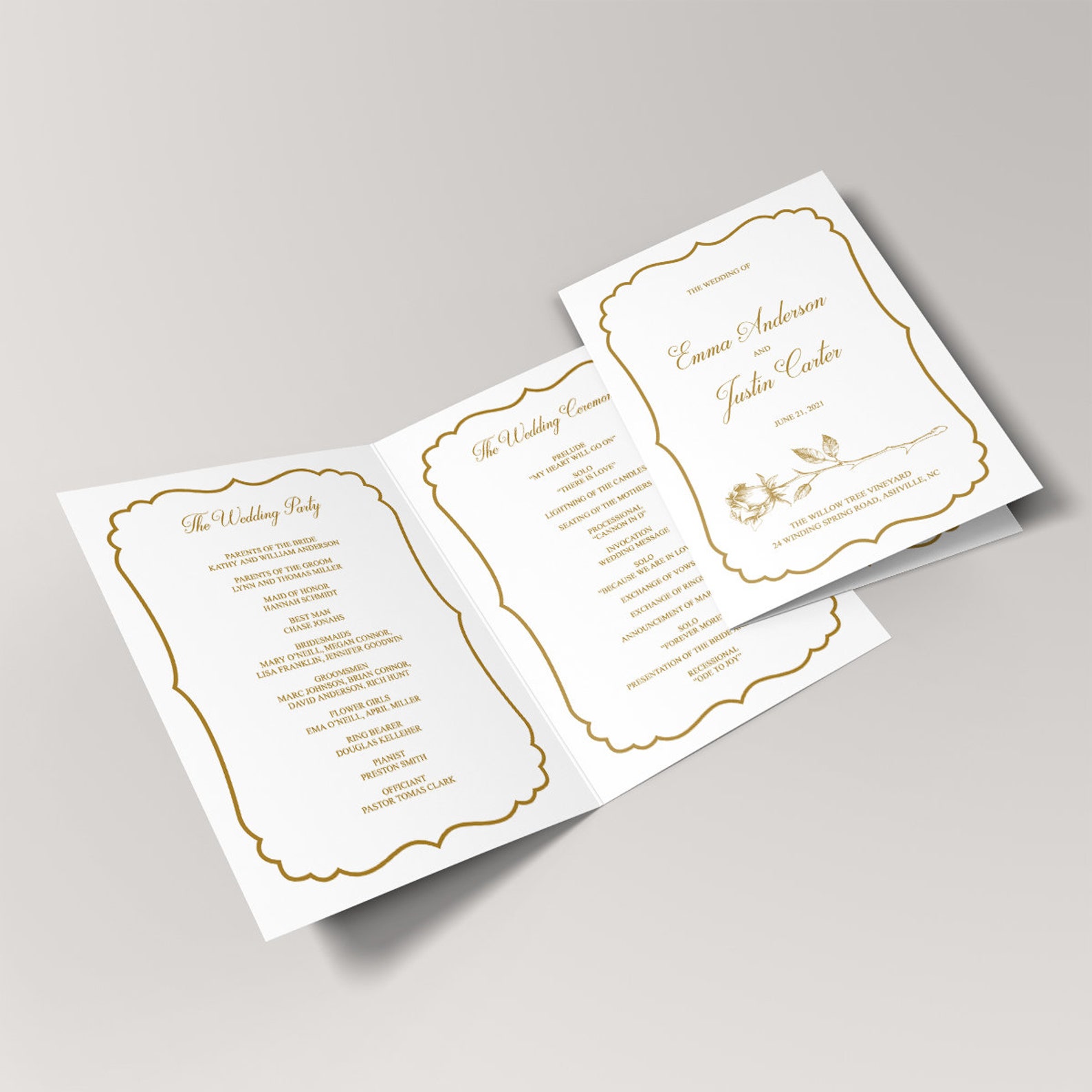 Wedding Bifold Program Template vintage Roses Etsy Wedding Bifold Program Template vintage Roses Etsy