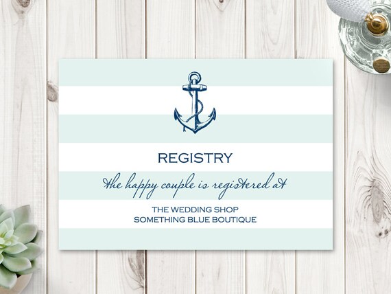 Destination Wedding Registry Template Anchor Mint Green Diy Etsy