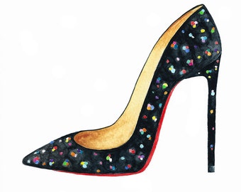 Fashion Illustration Print Christian Louboutin