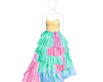 Fashion Illustration Print Valentino