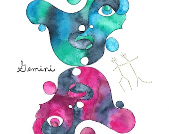 Gemini Zodiac Sign Painting