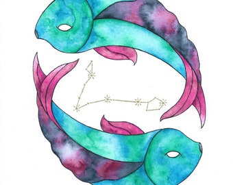 Pisces Zodiac Sign Painting