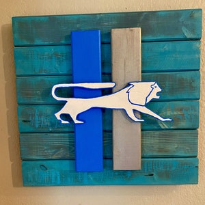 3D Detroit Lions throwback wall sign.
