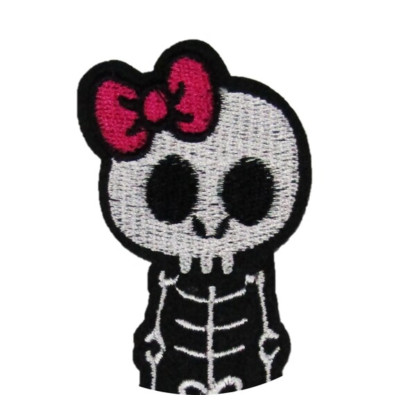 Cute Skeleton Boy Fun Iron On Patch Badge Decoration Motif Kids Childrens P476