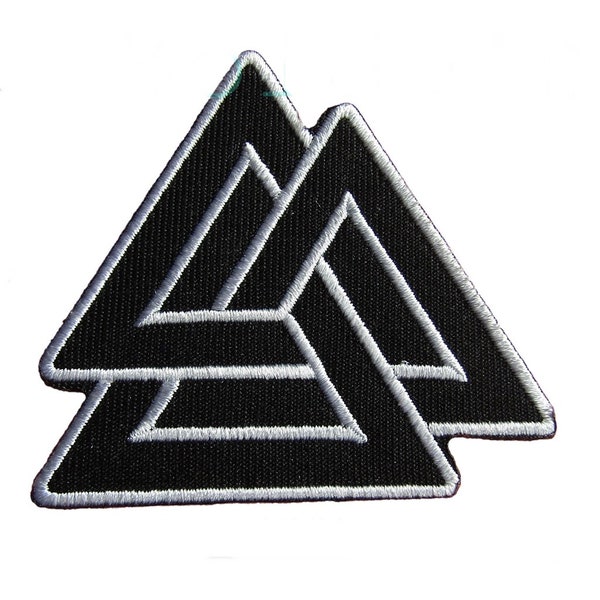 Valknut Viking Norse Patch Embroidered Iron on Quality Badge Patches Bikers P60