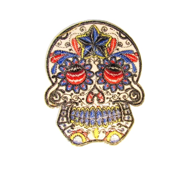 Day Of The Dead Candy Mexican Iron On Skull Patch Patches Badge Embroidered 63