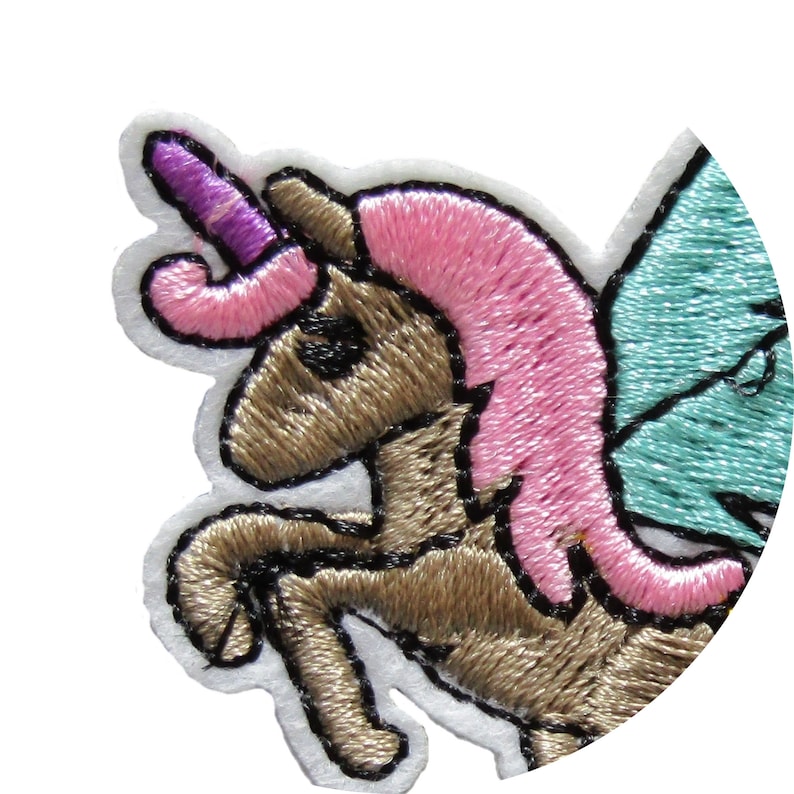 Flying Unicorn Iron On Patch Badge Motif Decoration Applique 7cm x 6cm P503