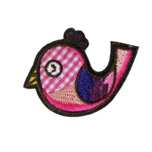 Patchwork Bird Iron On Patch Patches Motif Badge Embroidered 4.3 X 6 CM P552