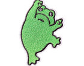 Frog Iron On Patch Badge 6.1X6.8CM Motif Children's Fun Badges Motif Kids P546