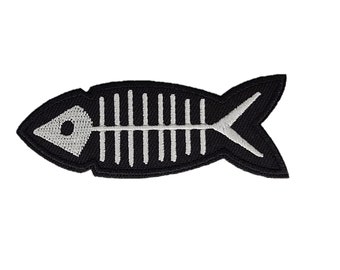 Fish Iron On Patch Fun Patches Great for Gothic Clothes Badge Motif Fish P442