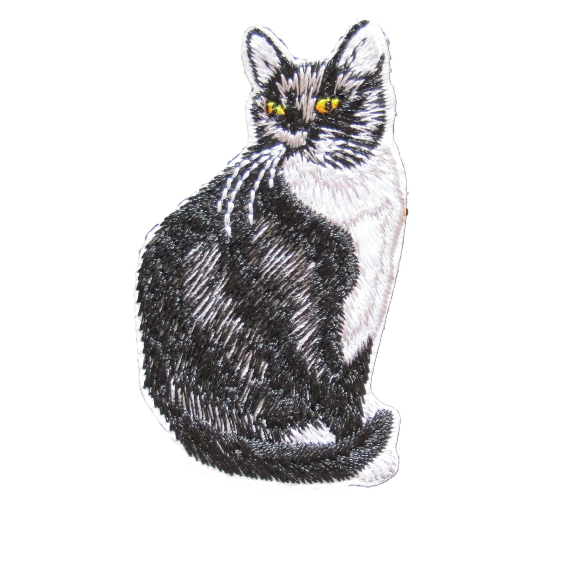 Sleeping Cat Iron On Patch Badge Motif Decoration Applique Art Design Black P485